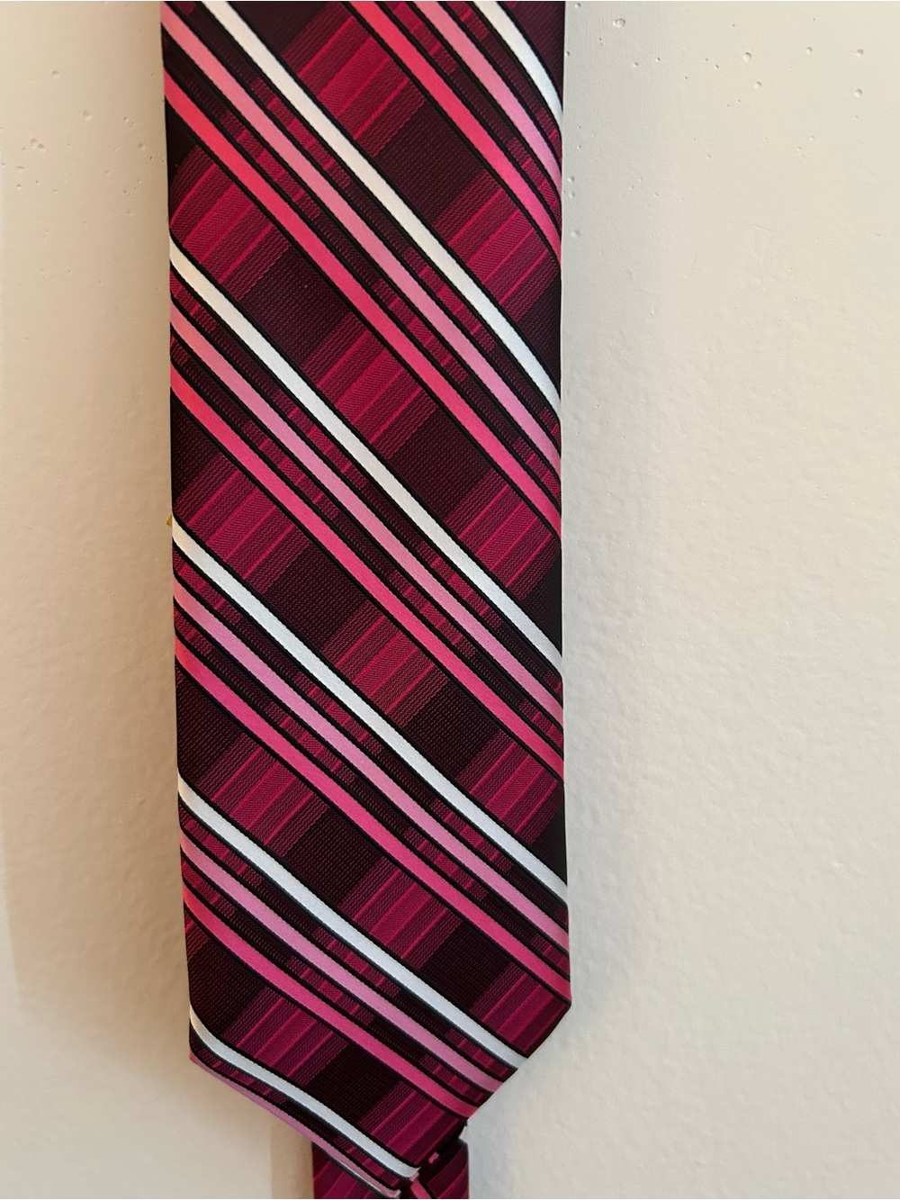 Arrow Pink and Burgundy Diagonal Stripe Tie